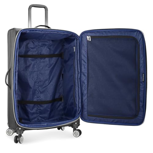Traveler's Choice Lares Softside Expandable Luggage with Spinner Wheels, Black, Checked 26-Inch - color: Black, size: Checked (26-Inch)