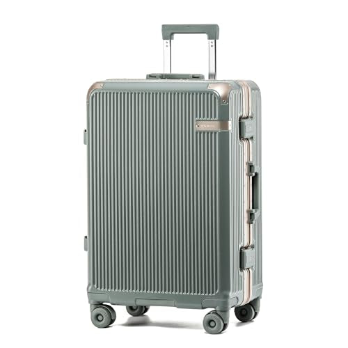 26 Inch Zipperless Checked In Luggage with Aluminum Frame, Green - color: Slate Green, size: Checked in 26inch