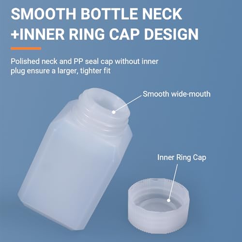 110ml(3.7온스)/110ml 누출 방지 플라스틱 병, 액체 샘플용 캡 포함, 여행, 캠핑 및 하이킹용 재사용 가능한 작은 병 용기 (반투명, 10개) - color: 반투명한, size: 3.6oz