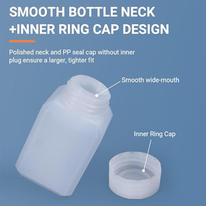 110ml(3.7온스)/110ml 누출 방지 플라스틱 병, 액체 샘플용 캡 포함, 여행, 캠핑 및 하이킹용 재사용 가능한 작은 병 용기 (반투명, 10개) - color: 반투명한, size: 3.6oz
