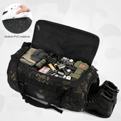 60L Duffle Bag for Travel Gym & Sports Duffel Bag Backpack for Men - color: Camo