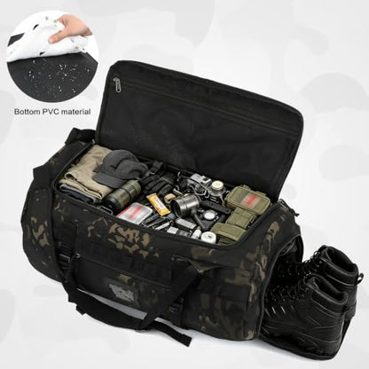 60L Duffle Bag for Travel Gym & Sports Duffel Bag Backpack for Men - color: Camo
