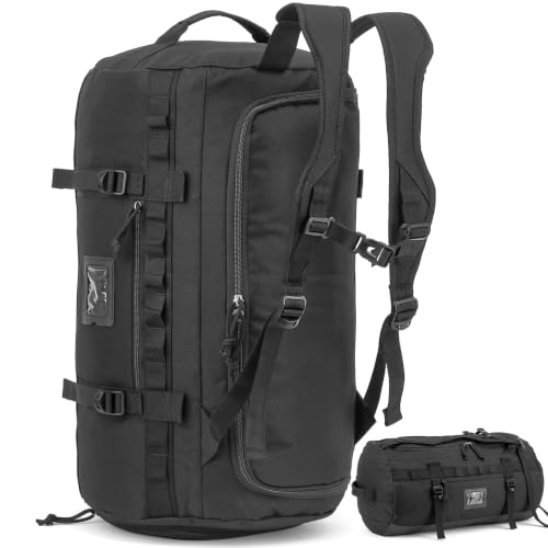 60L Duffle Bag for Travel Gym & Sports Duffel Bag Backpack for Men - color: Black