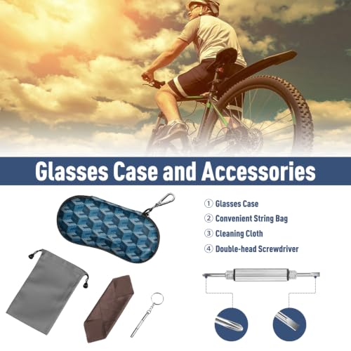 FINTIE Sunglasses Case, Hard EVA Shell Shockproof Sport Glasses Case - color: Z-blue Cubes