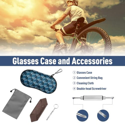 FINTIE Sunglasses Case, Hard EVA Shell Shockproof Sport Glasses Case - color: Z-blue Cubes