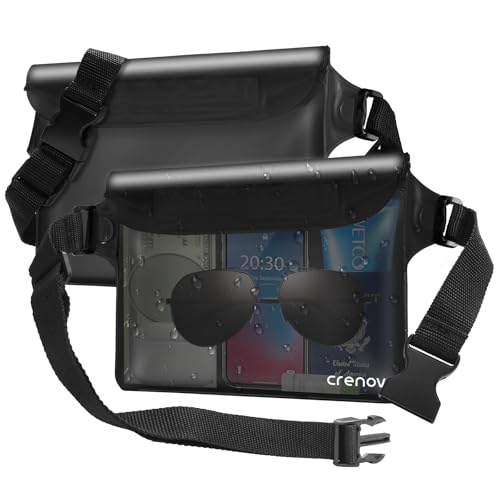 Waterproof Bag Fanny Packs for Women, Floating Beach Bags 2PCS - color: Black&Black