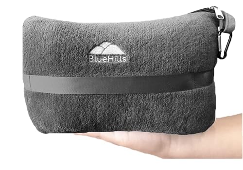 BlueHills Premium Soft Plush Mini Travel Blanket Pillow Plane 2 in 1 Gray - color: Gray-m01