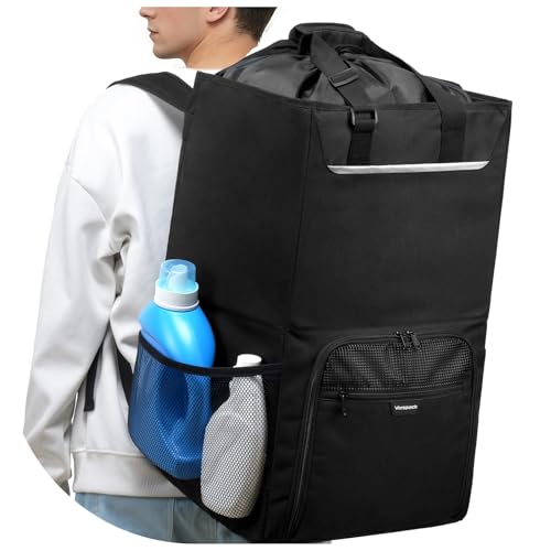 Vorspack Laundry Backpack for College Students, 2 in 1 Laundry Bag, Black - color: Black
