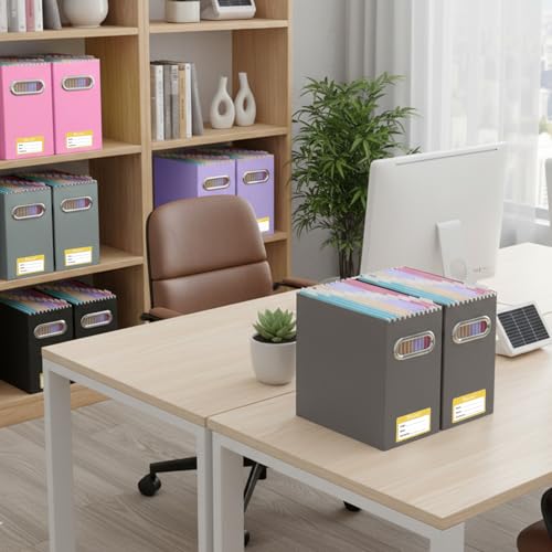BALEINE 1PK File Organizer Box, Cardboard File Folder Organizer with Handle - color: Brown, style: 1PK (Slim)