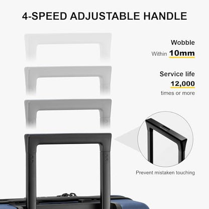 LEVEL8 Trunk Luggages, 28 Inch Luggage with Spinner Wheels, Luminous Textured Checked Large Hard Shell Lightweight with Tsa Lock, Navy - color: Navy, size: Trunk 28 Inch