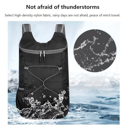 levayhill 16L Foldable Hiking Backpack,Small Packable Daypack, Black & Gray - color: Black&gray