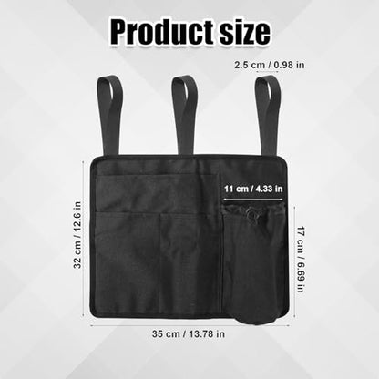 Lasuroa Airplane Seat Back Organizer & Storage - Premium Oxford Cloth Tray Table Cover with Separate Pockets (Black)