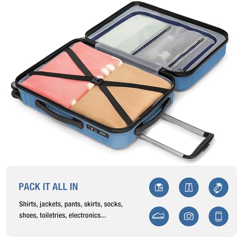 Carry On Luggage 22x14x9 Airline Approved,Hardside Suitcase,20 In,RoyalBlue - color: Sapphire