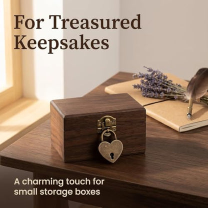 4 Pcs Lock Antique Brass Padlock with Key, Vintage Heart Shape Anti-Theft Mini Padlock Bag Travel Suitcase Luggage Box Case Key Keyed Padlocks Padlocks Hasps
