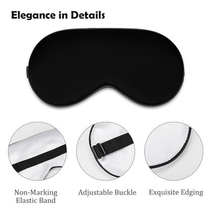 Custom Eye Mask for Men Women Personalized Adjustable Sleep Mask | Add Your Photo Text Logo Adjustable Strap Eyeshade for Sleeping Travel Work, PureBlack - color: Pureblack