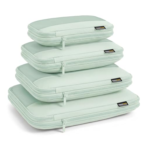4 Piece Compression Packing Cubes for 3–7 Day Travel, Light Green - color: Light Green