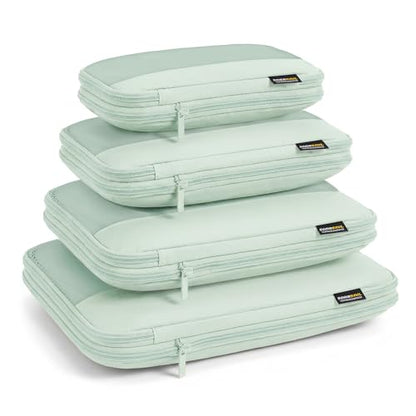 4 Piece Compression Packing Cubes for 3–7 Day Travel, Light Green - color: Light Green