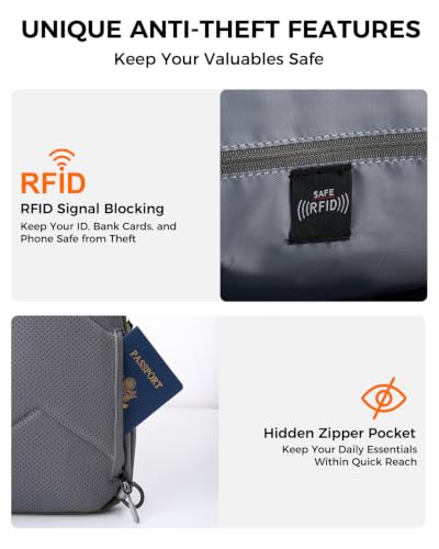 Crossbody Sling Bag, Lightweight Travel Sling Backpack with RFID Blocking - color: Green