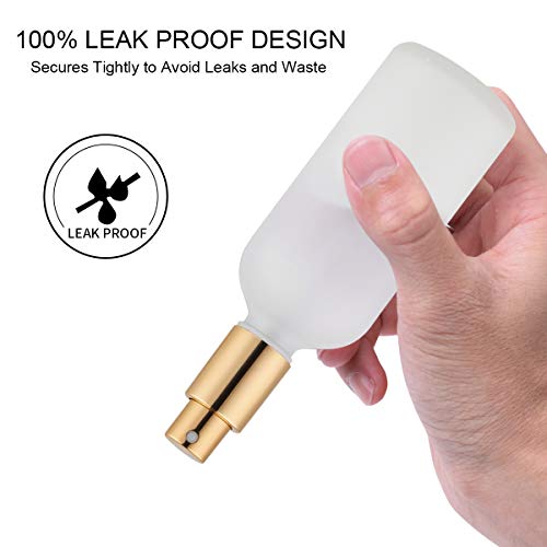 Hydior Glass Spray Bottle with Gold Sprayer, 3.4oz, 2 Pack - color: Gold Frosted