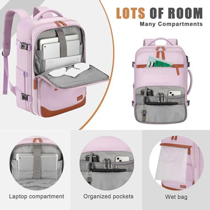 40L Travel Backpack, Flight Approved Carry On Laptop Backpack - color: Purple, size: Large