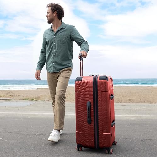 Traveler's Choice Maxporter II Polycarbonate Hardside Trunk with Spinner Wheels, Red, 28-Inch Medium Trunk - color: Red, size: 28-inch Medium Trunk