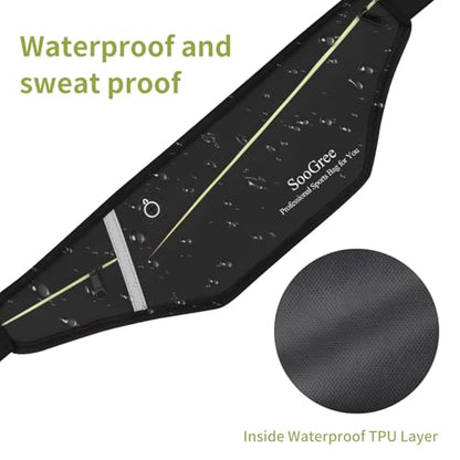 SooGree Slim Running Belt Fanny Packs for Women Men,Water Bottle Holder Hydration Fanny Pouch,Waterproof Sport Waist Pack with Reflective Strip,Runner Belt Bag for Running Cycling Camping Gym (Blue) - color: Blue