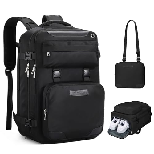 Maelstrom Travel Backpack for Men Women, 17.3" Laptop with Shoe Compartment - color: Black, size: 17.3 inch with shoe compartment