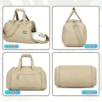 Urbanstand Gym Bag for Men & Women - 30L Duffle Bags with Shoe Compartment - color: Khaki