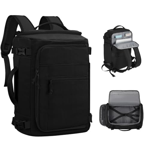 Carry On Travel Backpack Flight Approved Laptop Backpack for Women Men - color: Black, style: B