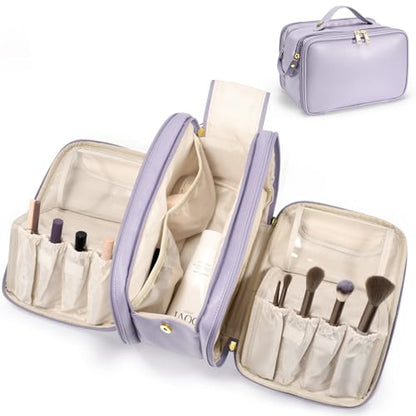 HauteHues Travel Makeup Bag Women's Large Capacity Cosmetic Organize Purple - color: Purple