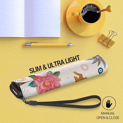 Knirps US.050 Ultra Light Pocket Size Manual Rain Umbrella with Carrying Case - color: Guardian Beige