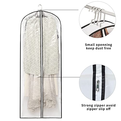 Mskitchen Clear Garment Storage with 4" Gusseted Hanging Covers - Durable, Transparent Protectors for Long Coats, Gowns, Dresses - 24"x 60"x 4" / 6 Pack - size: 24"x60"x4"/ 6 Pack