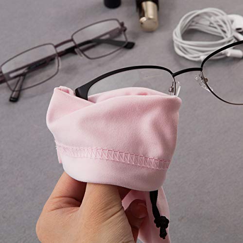 TRIUMPH VISION Glasses Case Soft Eyeglass Case Sunglass Pouch Cloth 3 Pack - color: Zh (Black,grey,pink,khaki,blue)