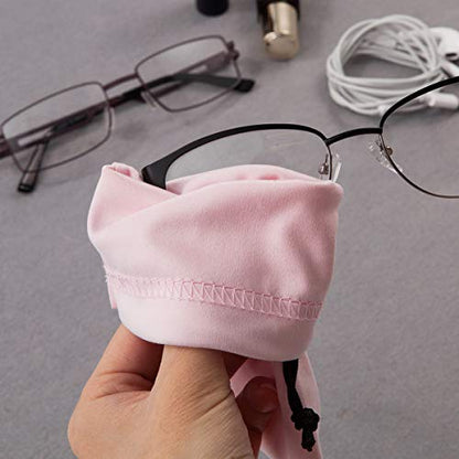 TRIUMPH VISION Glasses Case Soft Eyeglass Case Sunglass Pouch Cloth 3 Pack - color: Zh (Black,grey,pink,khaki,blue)