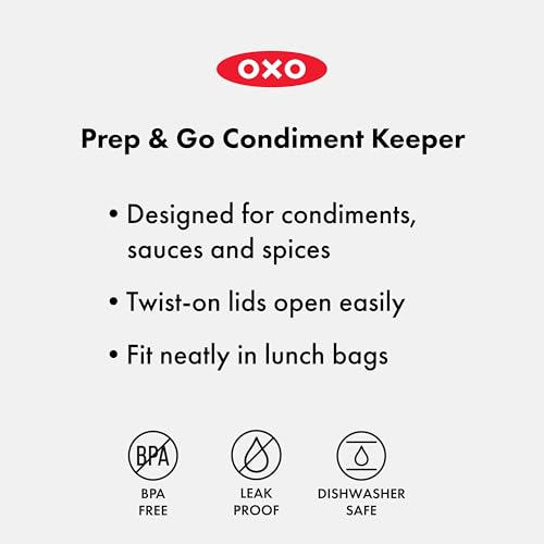 OXO Good Grips Prep & Go Leakproof Condiment Container - 2 oz, Ocean Blue - color: Ocean Blue, style: Condiment Keeper - 3 Pack