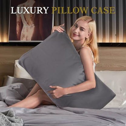 Cooling Contour Cervical Pillowcase, Dark Grey, 24x14x5/3.7 Inches, 1 Piece - color: Dark Grey