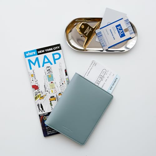 carrotez Premium RFID Blocking Leather Passport Cover – Fog Blue - color: Fog Blue