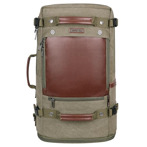 WITZMAN Travel Backpack for Men Large Convertible Duffel Bag Fits 16 Inch - color: 22 Inch Army Green