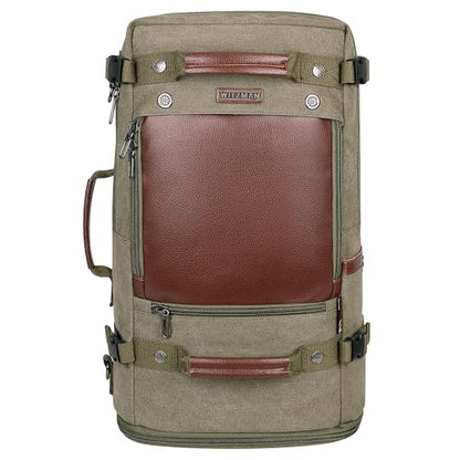 WITZMAN Travel Backpack for Men Large Convertible Duffel Bag Fits 16 Inch - color: 22 Inch Army Green