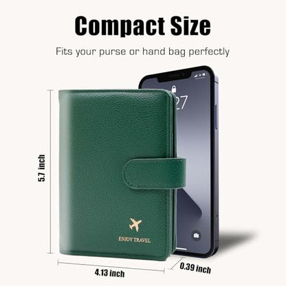 Cnycmy Passport Holder for Travel,Passport Cover Case with RFID - color: Leatherate-Green