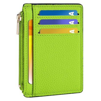 Tipmile Womens Credit Card Holder Wallet, Small Slim RFID Blocking Sleeve - color: Neon Green
