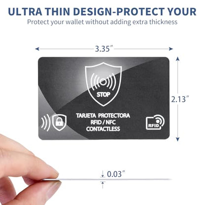 RFID Blocking Card,Credit Card Bank Debit Contactless Theft Prevention NFC Blocker Protector,Protection for Entire Wallet - color: B-5 Pcs Black