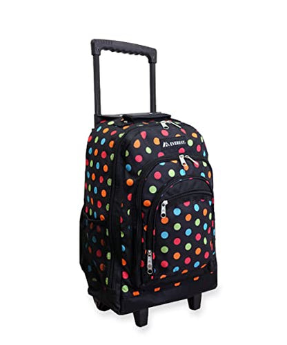 Everest Wheeled Backpack with Pattern, Polkadot, One Size - color: Polkadot