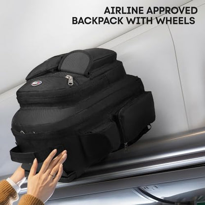 20" 2-in-1,Wheeled Travel Luggage Bag w/Telescopic Handle - color: JH-2560-Black-20