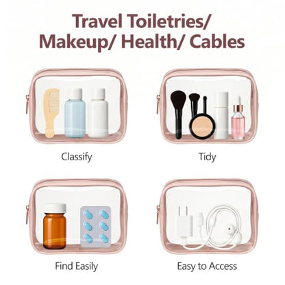 PACKISM TSA Approved Toiletry Bag - Clear Makeup Bag for Travel, Nude Pink - color: Beauty Nude Pink, size: Medium Set