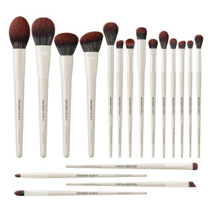 EIGSHOW Makeup Brushes, 18Pcs Professional Make Up Brush Set with Lables, For Foundation, Blush, Contour, Eyeshadow, Eyeliner, Cruelty-Free Vegan (MUA PRO) - color: Beige