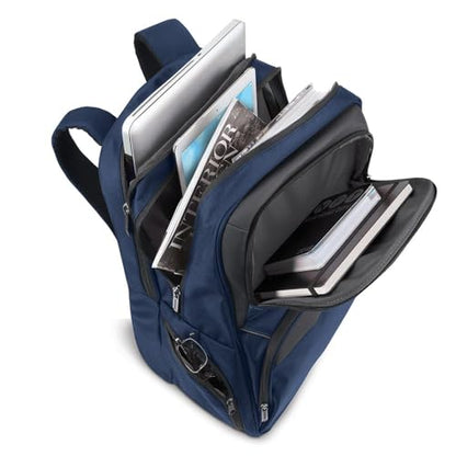 Solo New York Ambition Backpack – Stylish 17.3" Laptop Backpack with Tablet Pocket, Organizer Section, Padded Back & Straps – Perfect for Professionals & Travel (Navy) - color: Navy
