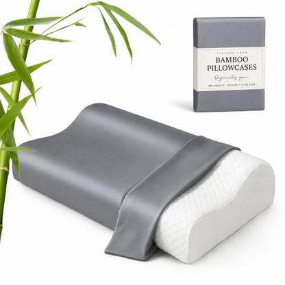 Cooling Contour Cervical Pillowcase, Dark Grey, 24x14x5/3.7 Inches, 1 Piece - color: Dark Grey