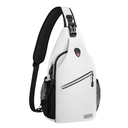 MOSISO Small Sling Bag for Men, Crossbody Shoulder Chest Daypack Bag - color: Ivory White