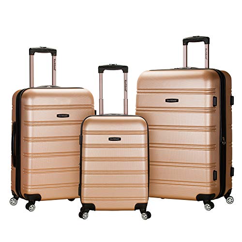 Rockland Melbourne Hardside 3 Piece Expandable Spinner Wheel Luggage Set, (20"/24"/28"), Champagne - color: Champagne, size: 3 Piece (20"/24"/28")